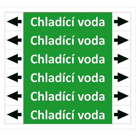 Značení potrubí ISO 20560, chladicí voda